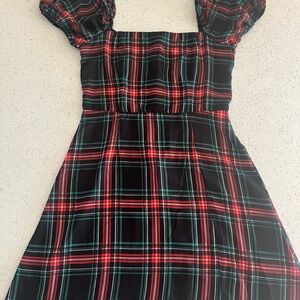Plaid Dress - Red and Black